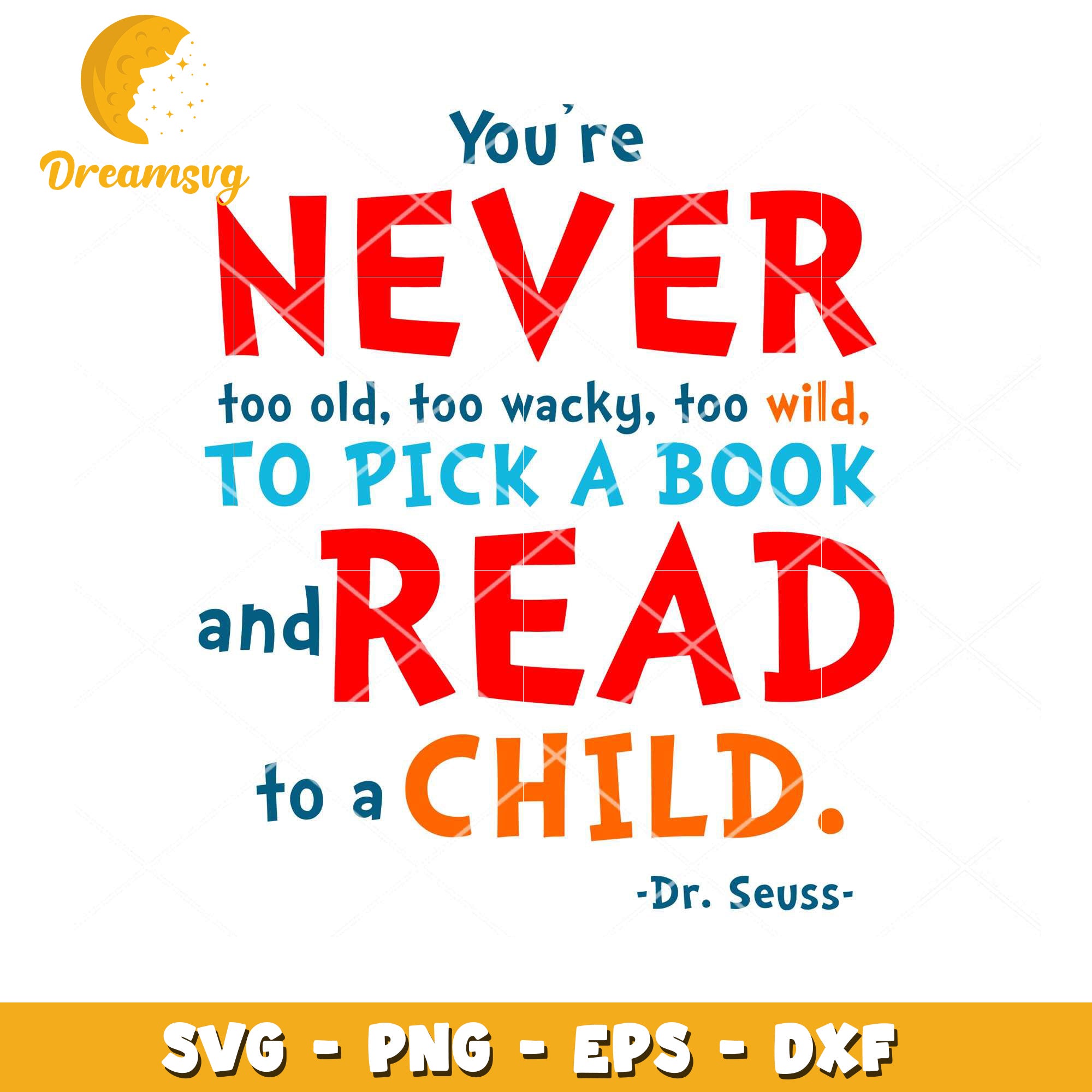 Dr Seuss Read SVG Book Quote