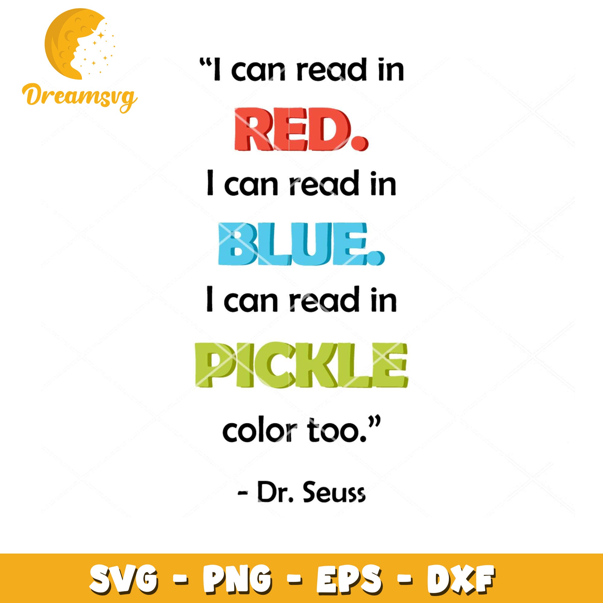 Dr Seuss Read in Color SVG Cut File