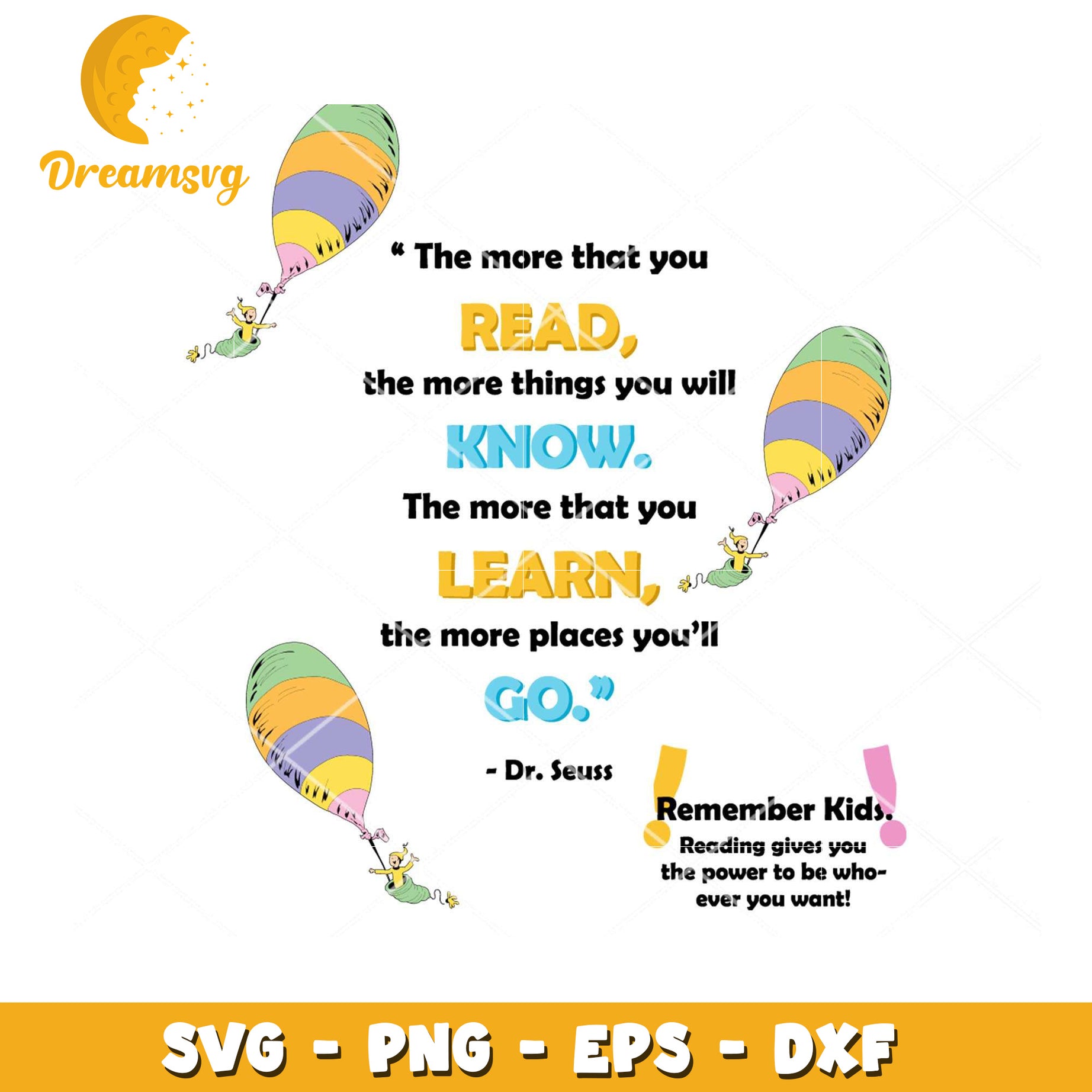 Dr Seuss Reading Quote SVG