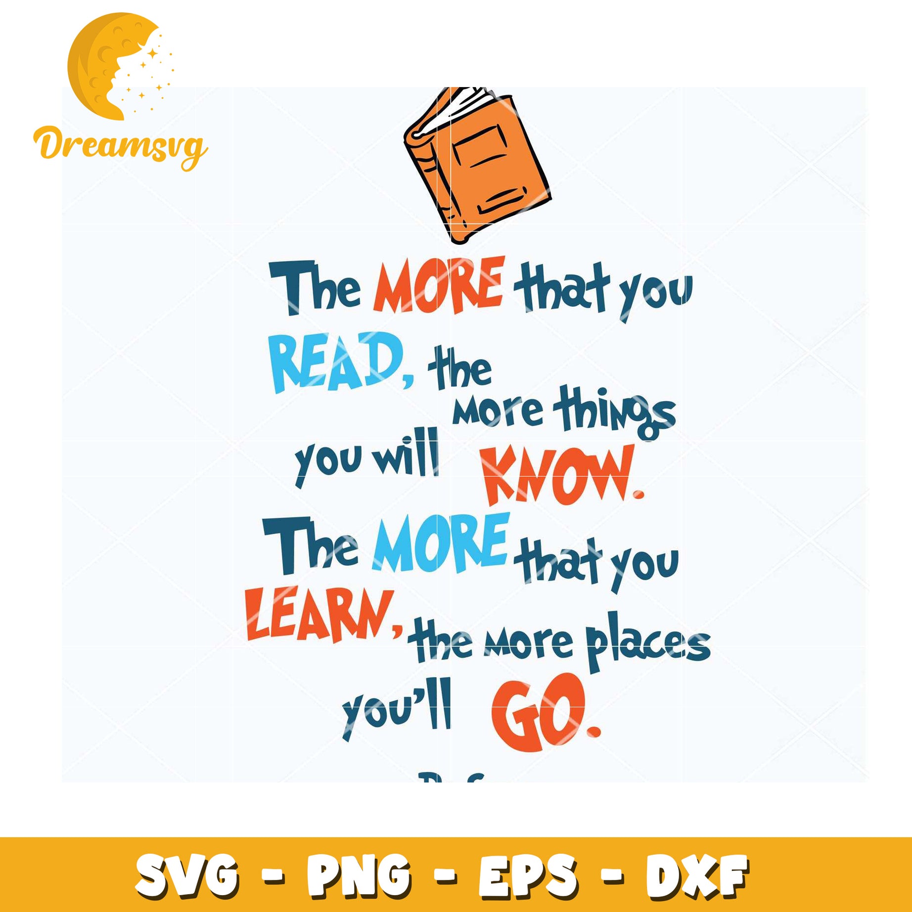 Dr Seuss Reading SVG Quote