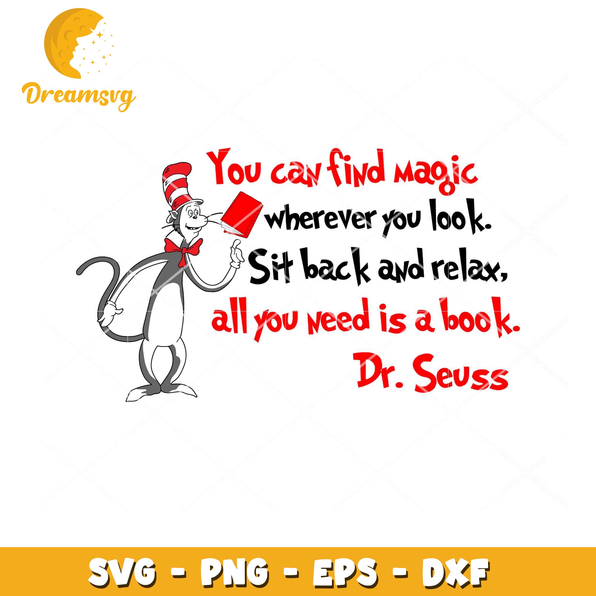 Dr Seuss SVG Book Quote Instant Download
