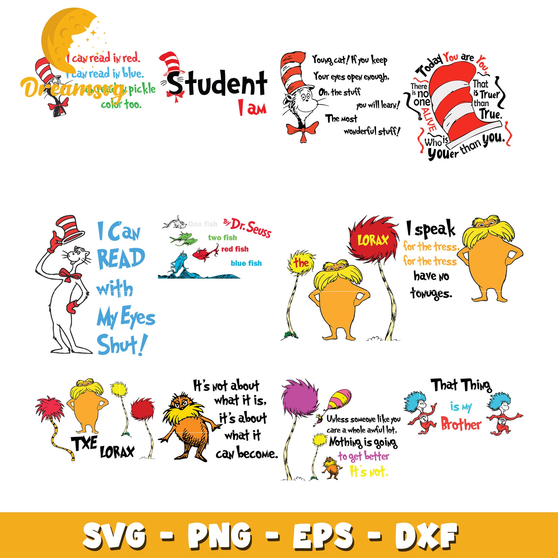 Dr Seuss SVG Bundle Quotes & Characters