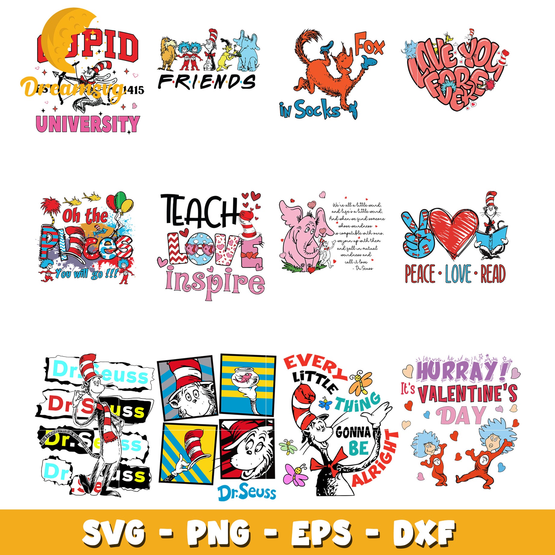 Dr Seuss SVG Bundle Valentine's Day Designs