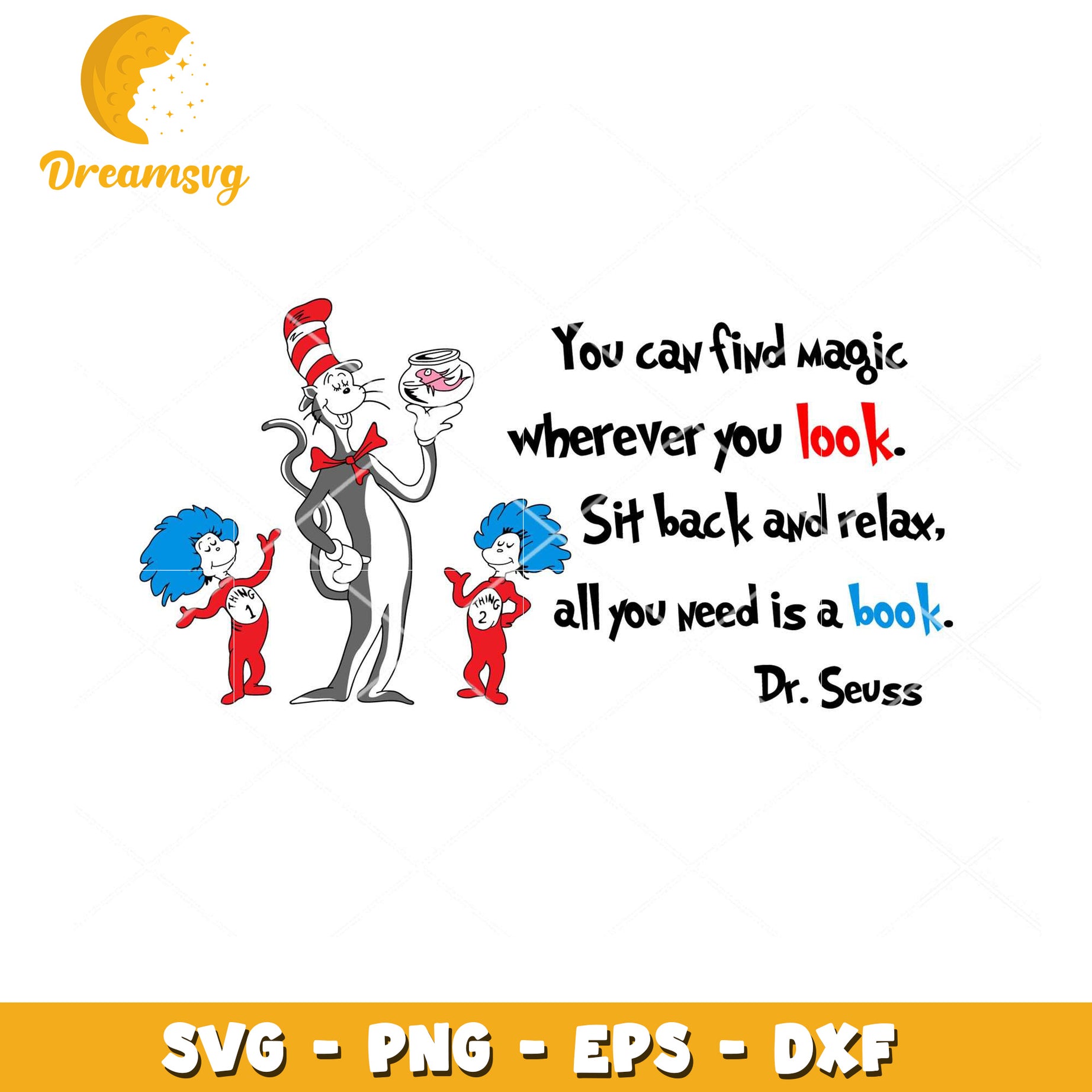 Dr Seuss SVG Quote Book Design