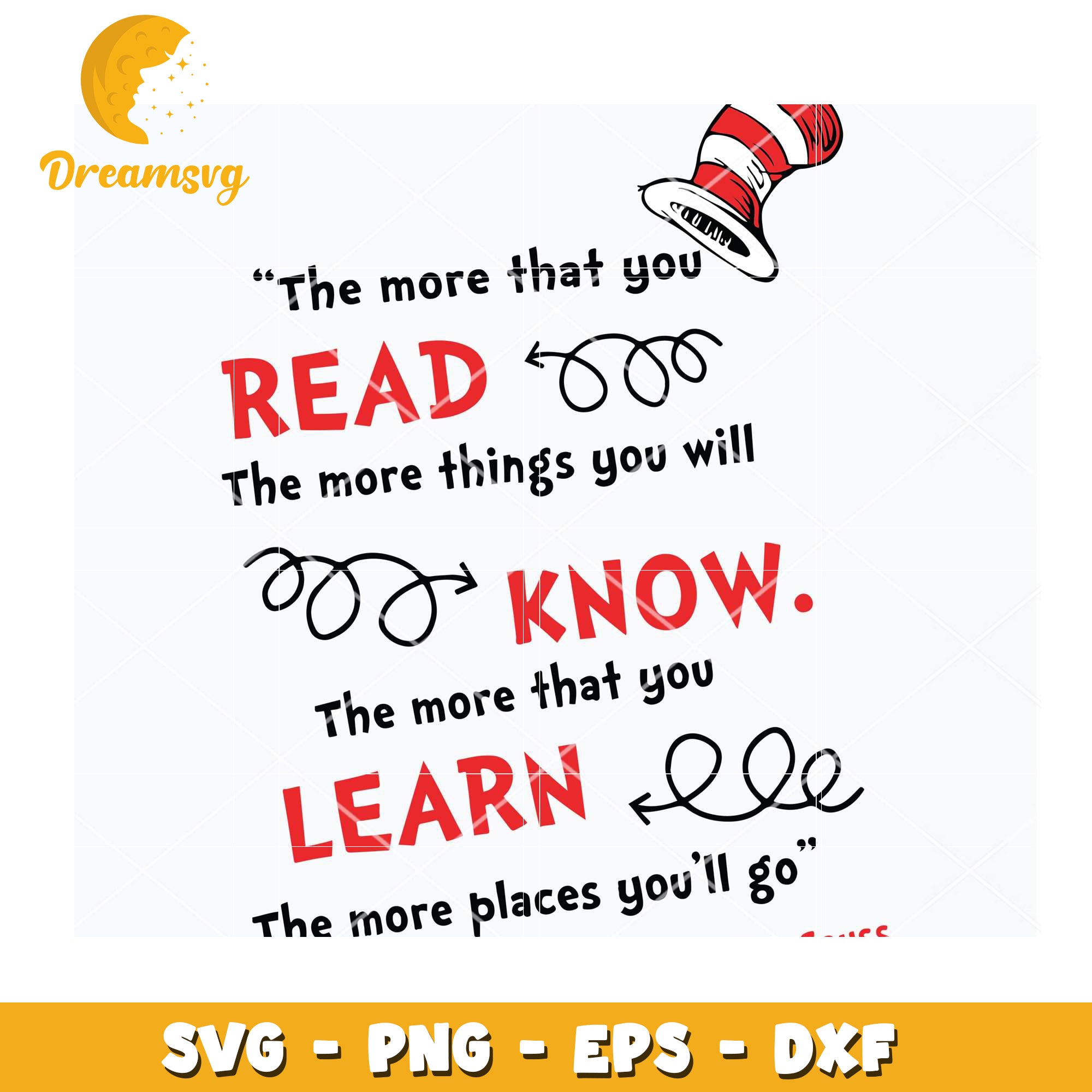 Dr Seuss SVG Quote Reading Design