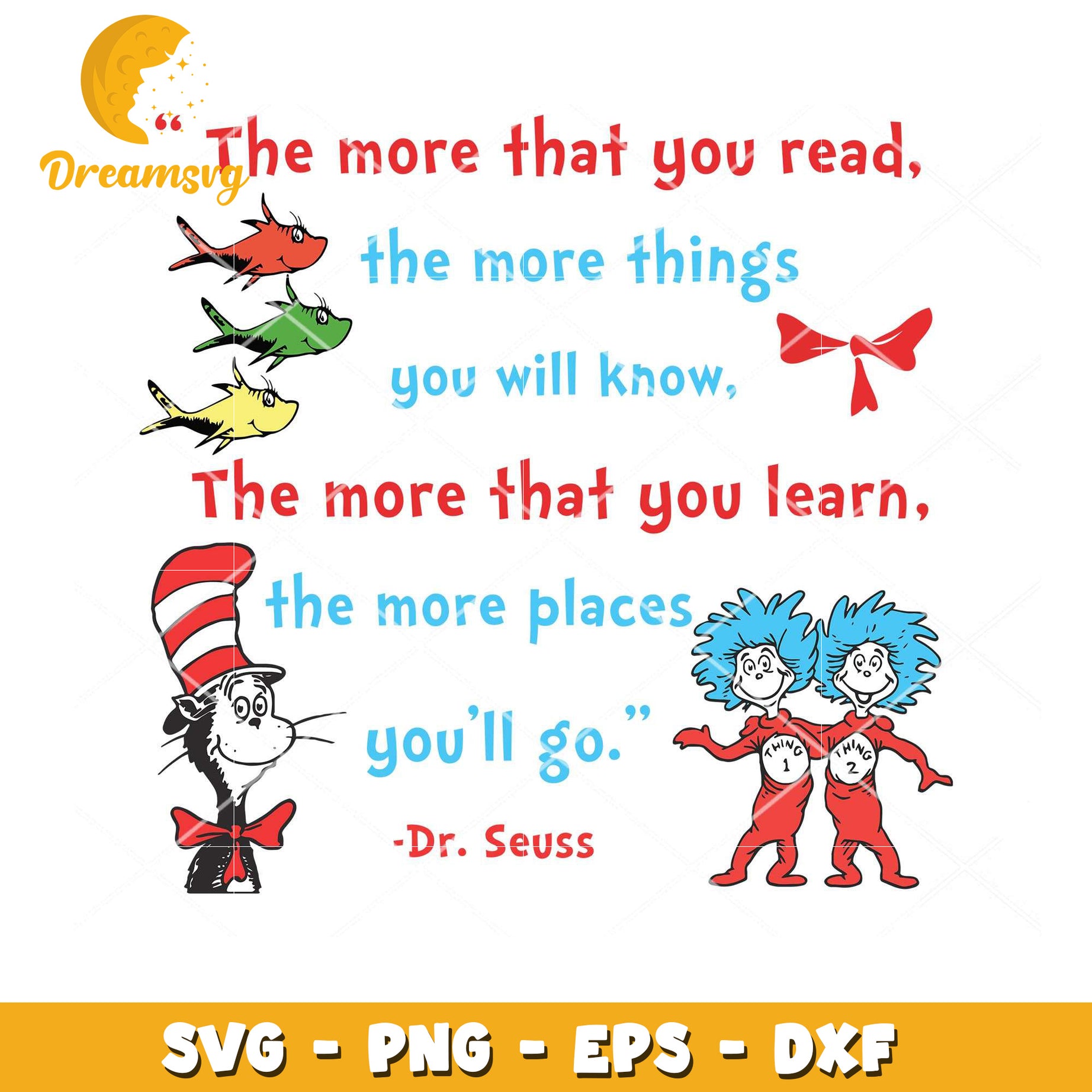 Dr Seuss SVG Quote Reading Learning