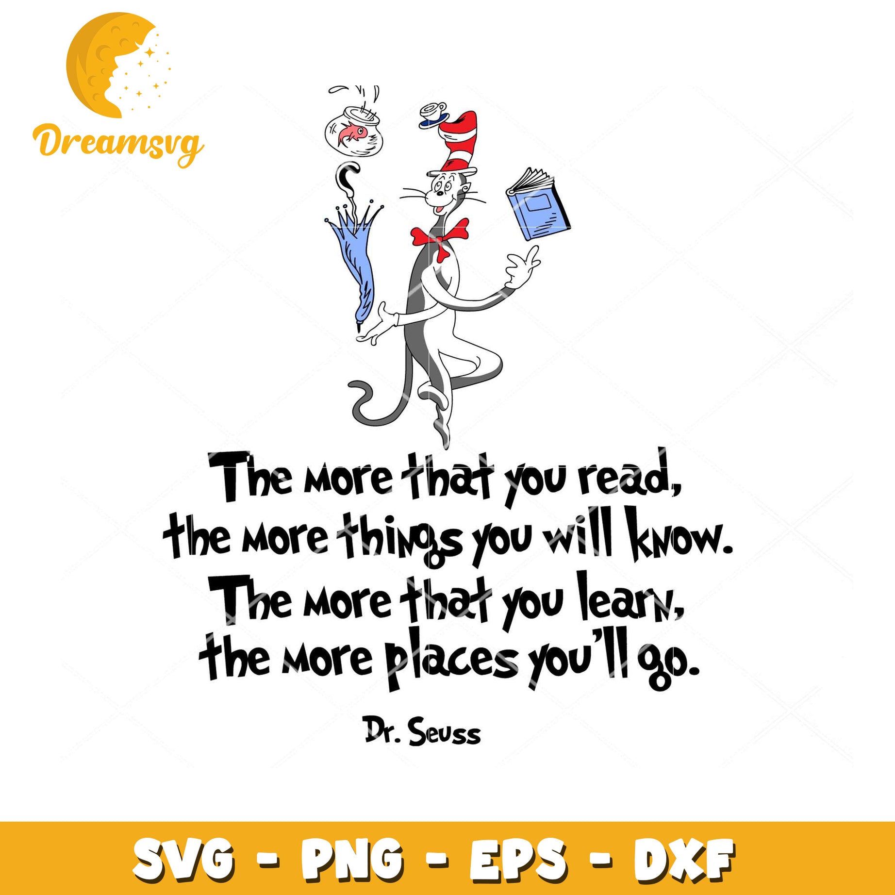 Dr Seuss SVG Reading Quote