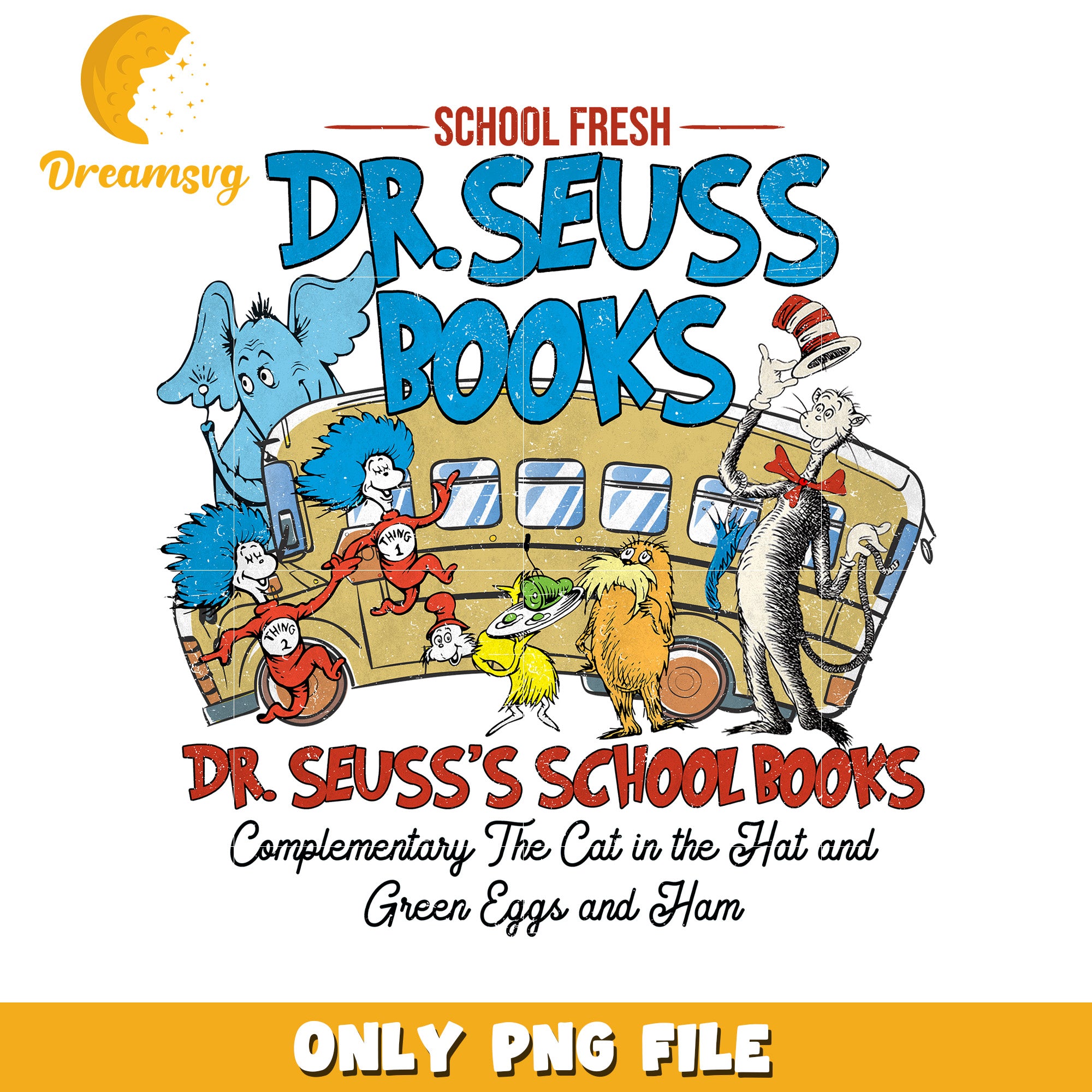 Dr Seuss School Books PNG Design
