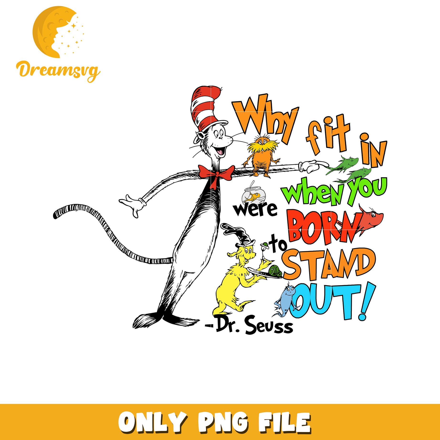 Dr Seuss Stand Out PNG Design