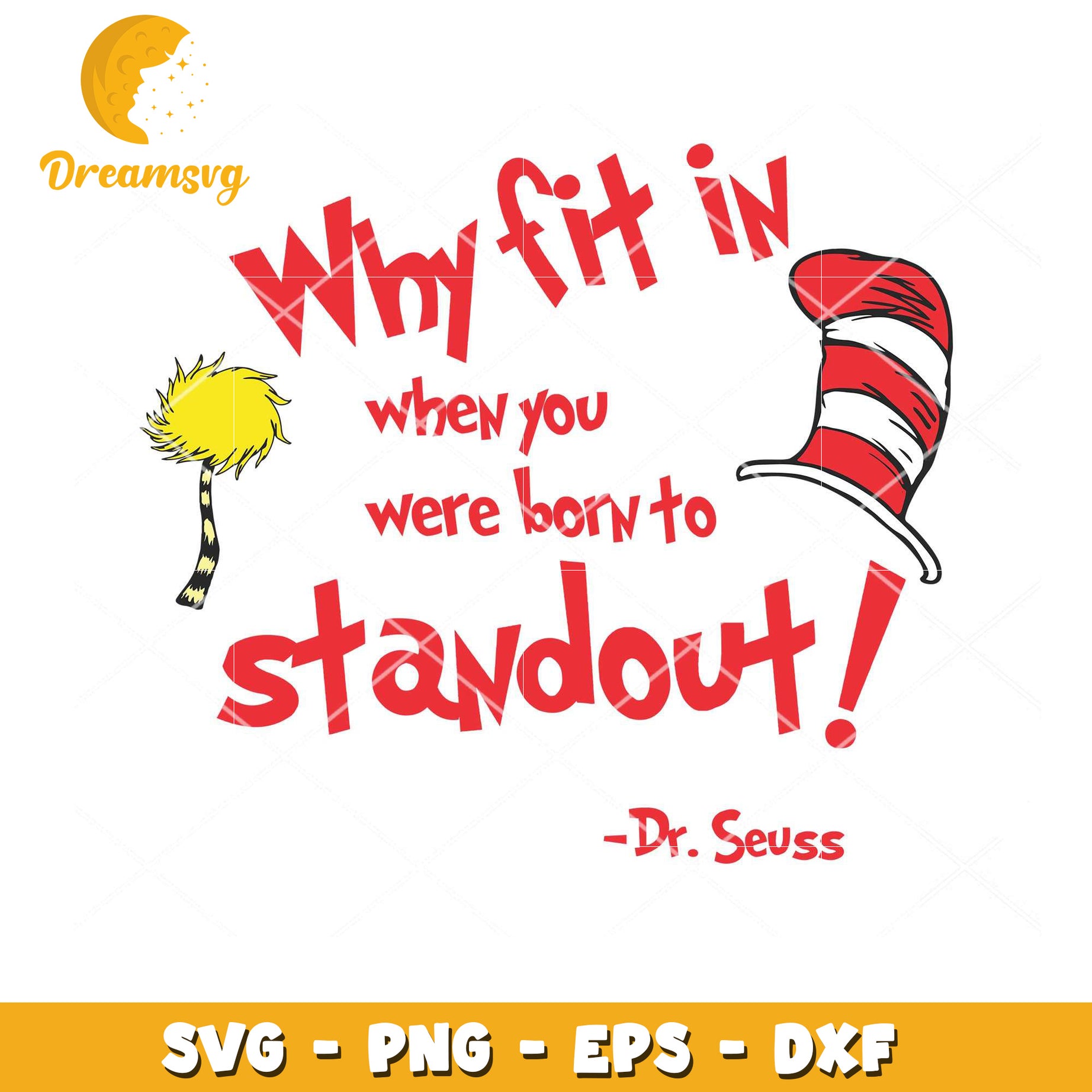 Dr Seuss Standout SVG Cut File