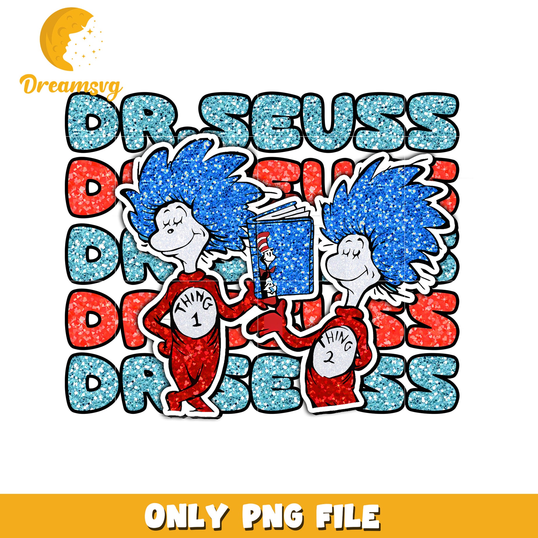Dr Seuss Thing 1 Thing 2 PNG