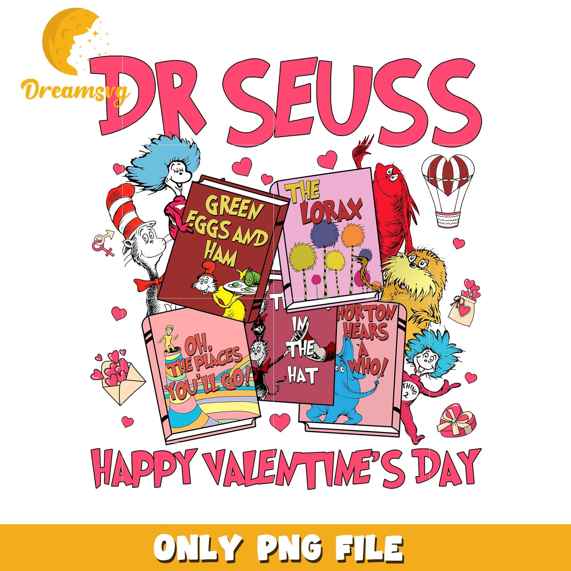 Dr Seuss Valentine Day PNG Files for Kids and Adults