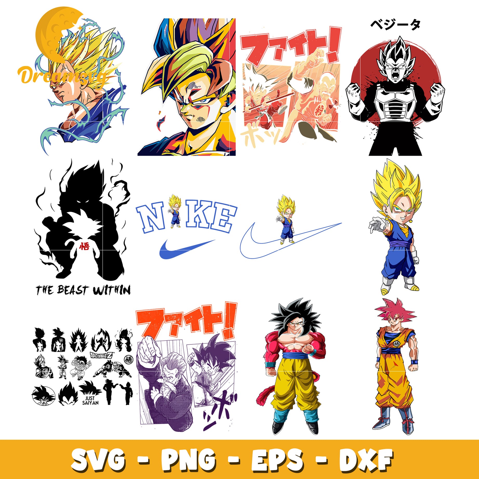 Vegeta character anime bundle design svg, vegeta​ svg, dragon ball svg