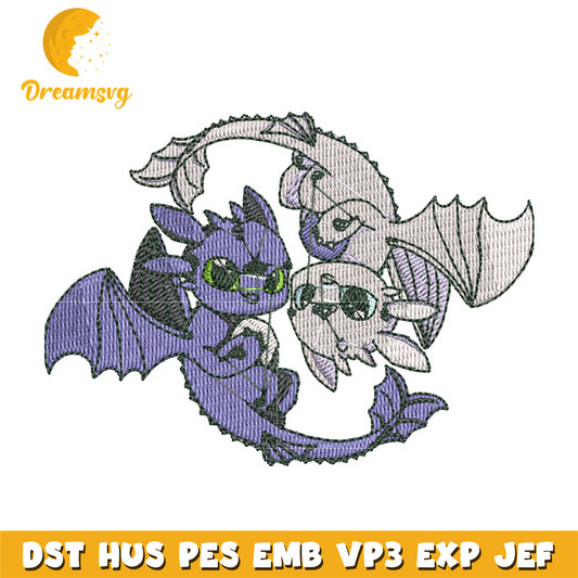 Dragon embroidery design