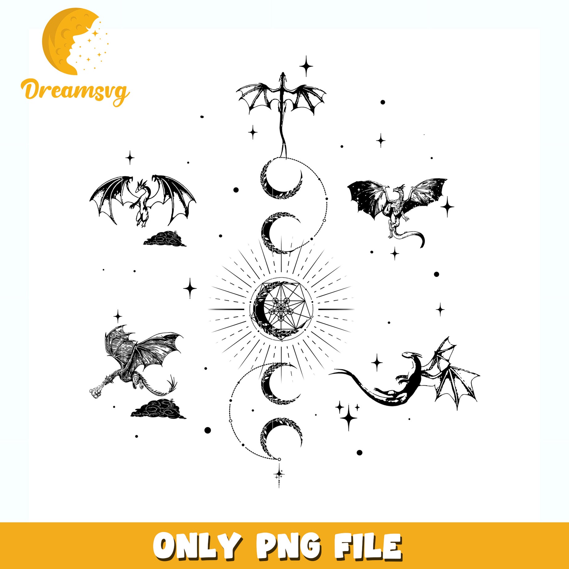Dragons with astrology png,  zodiac dragons png, fantasy astrology png