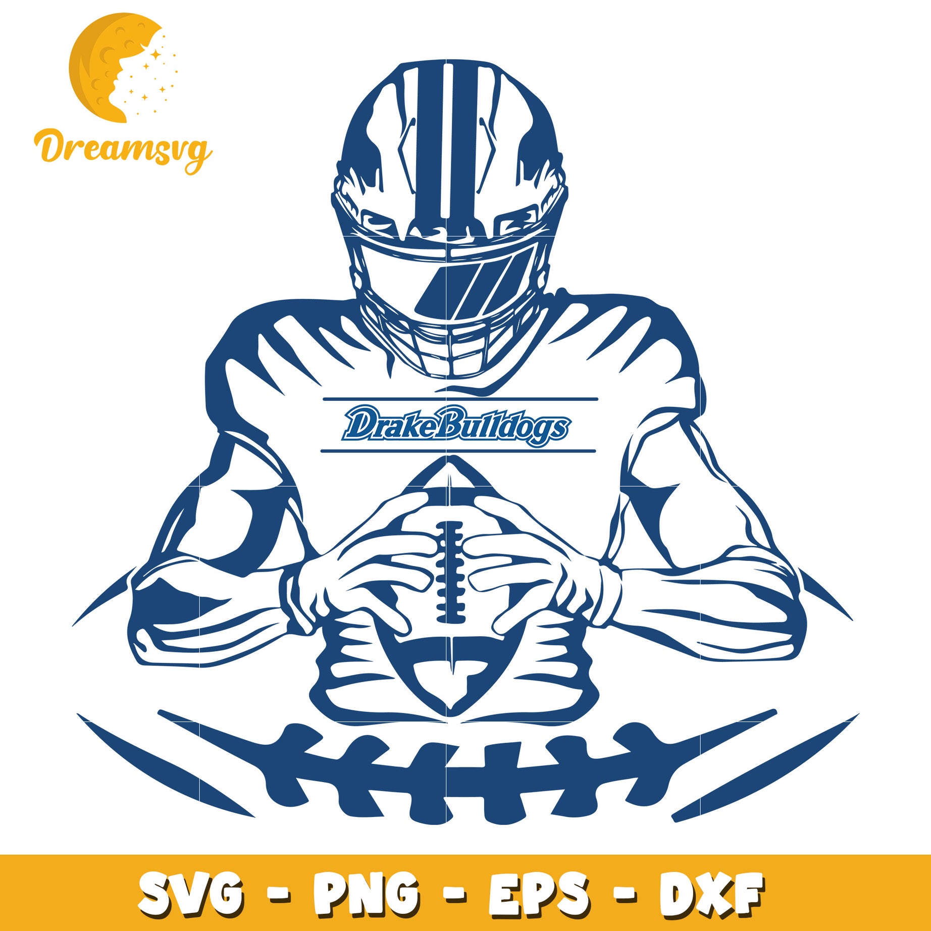 Drake Bulldogs Football Player SVG Design for Sports Fans