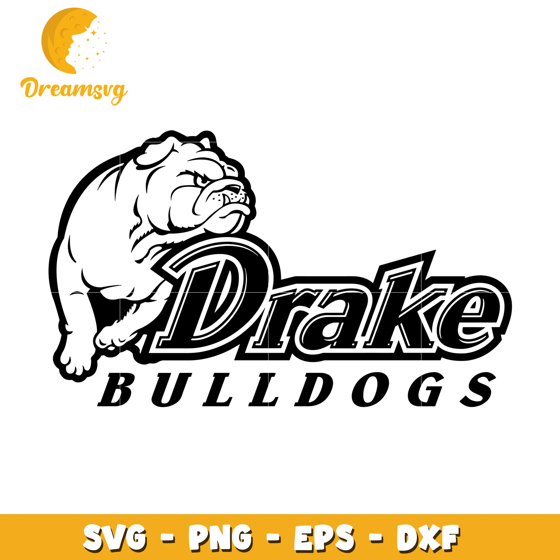 Drake Bulldogs SVG Bulldog Mascot PNG EPS DXF