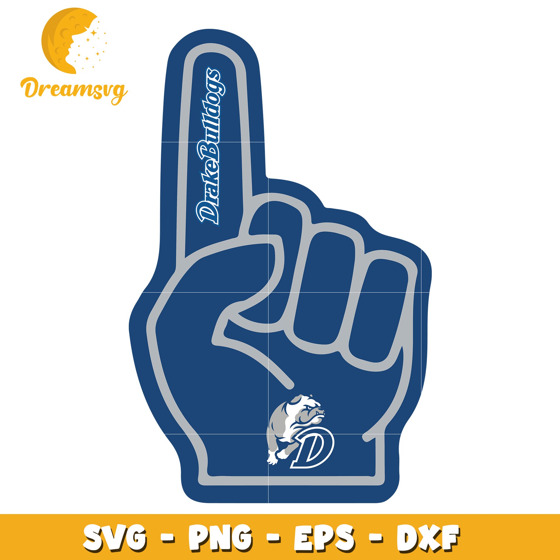 Drake Bulldogs SVG PNG EPS DXF Foam Hand