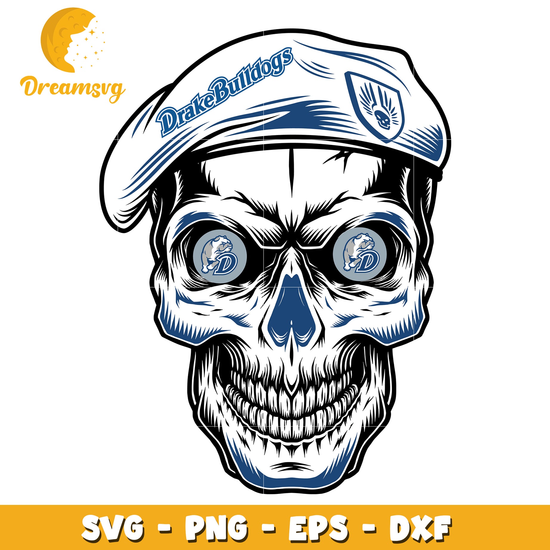 Drake Bulldogs Skull SVG PNG EPS DXF