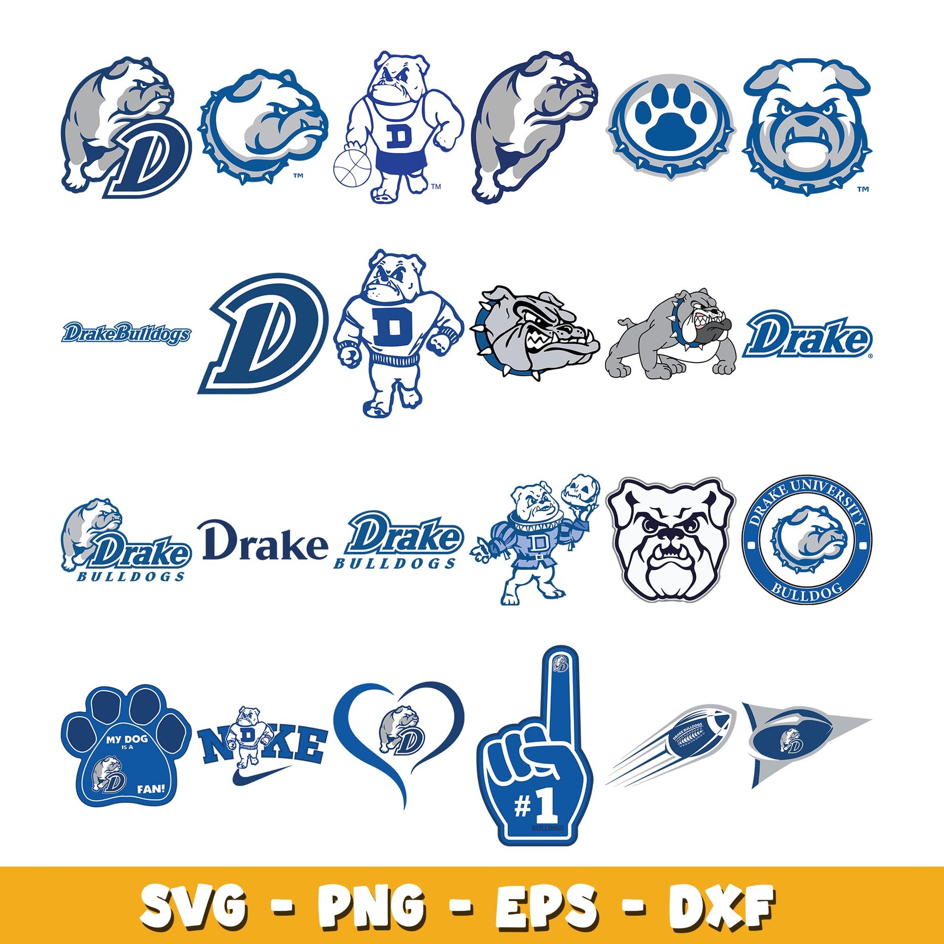 Drake Bulldogs Bundle svg, Drake Bulldogs logo svg, ncaa svg 