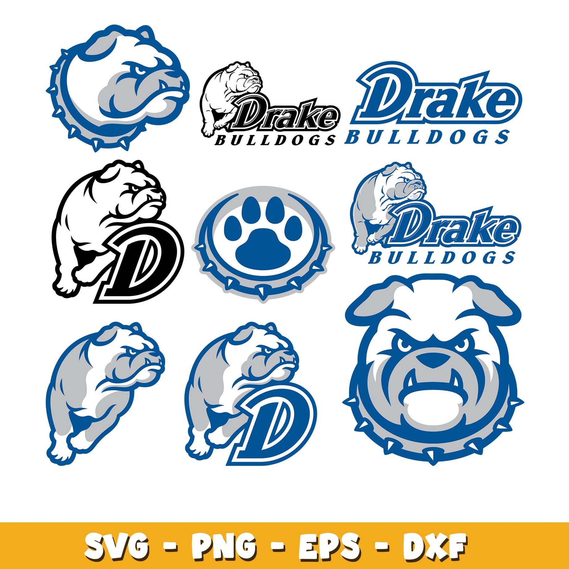 Logo Drake Bulldogs bundle ncaa  svg, Drake Bulldogs logo svg, ncaa svg 