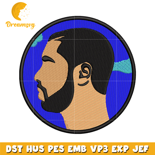 Drake circle embroidery design