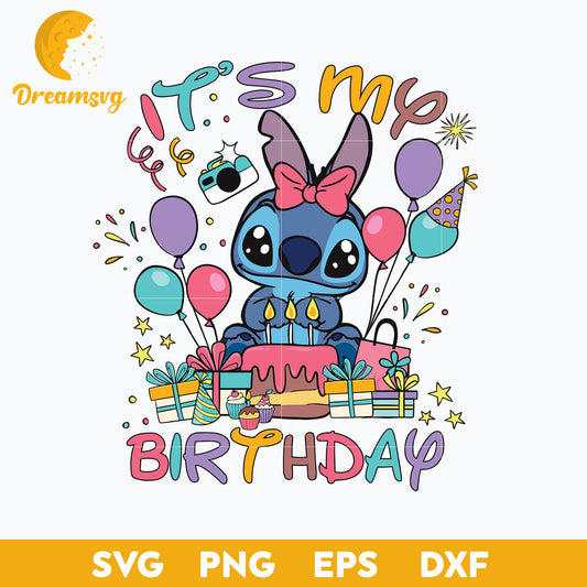 Stitch It's My Birthday Svg, Stitch Svg, Png Dxf Eps Digital File