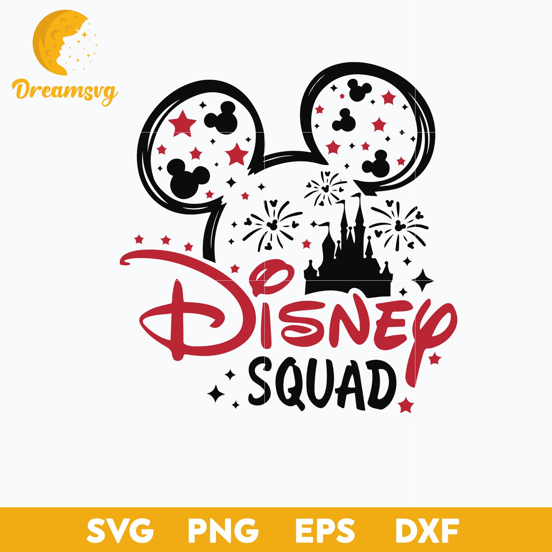 Disney Squad Svg, Mickey Ears Castle Svg, Disney Svg, Png Dxf Eps File 