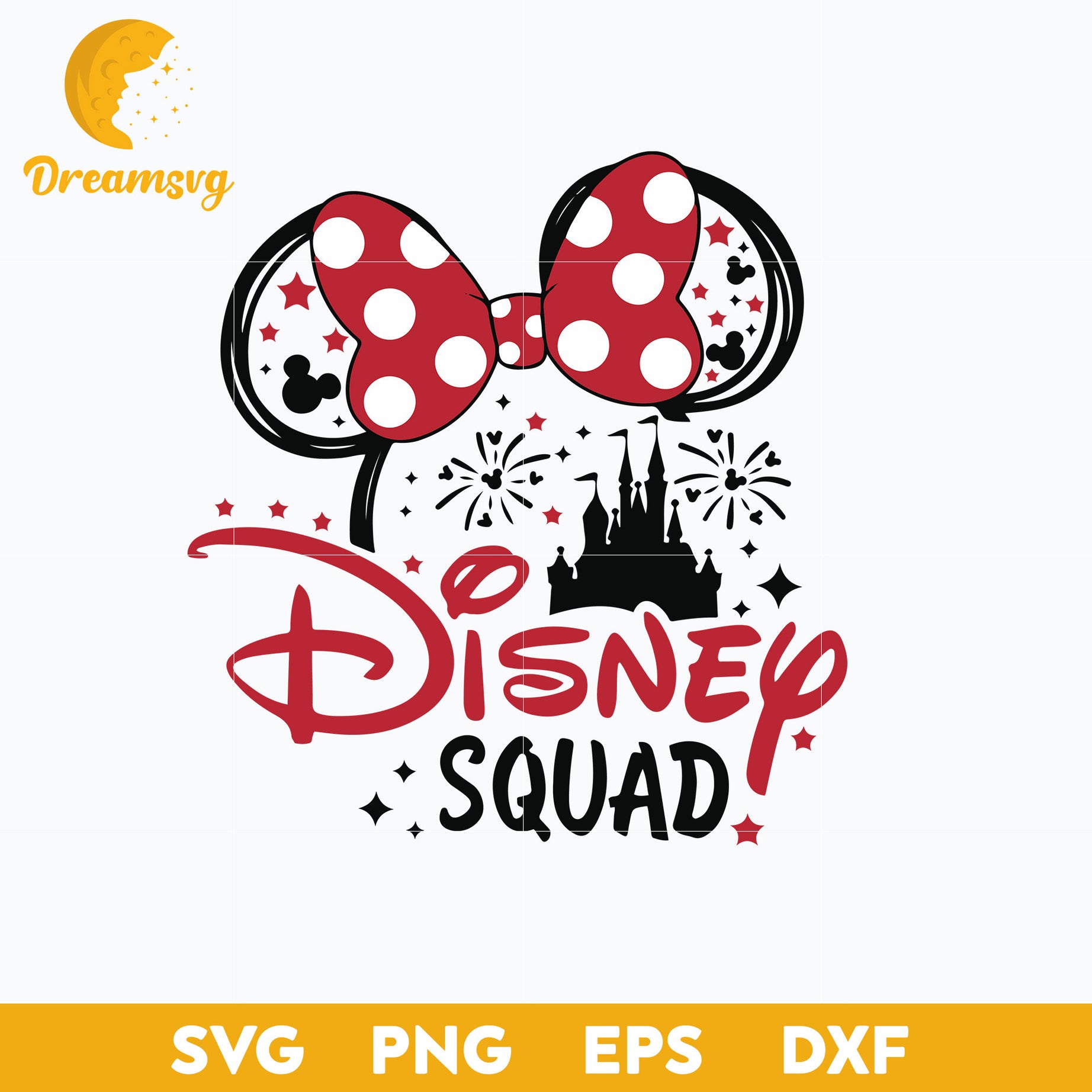 Disney Squad Svg, Minnie Ears Castle Svg, Disney Svg, Png Dxf Eps File