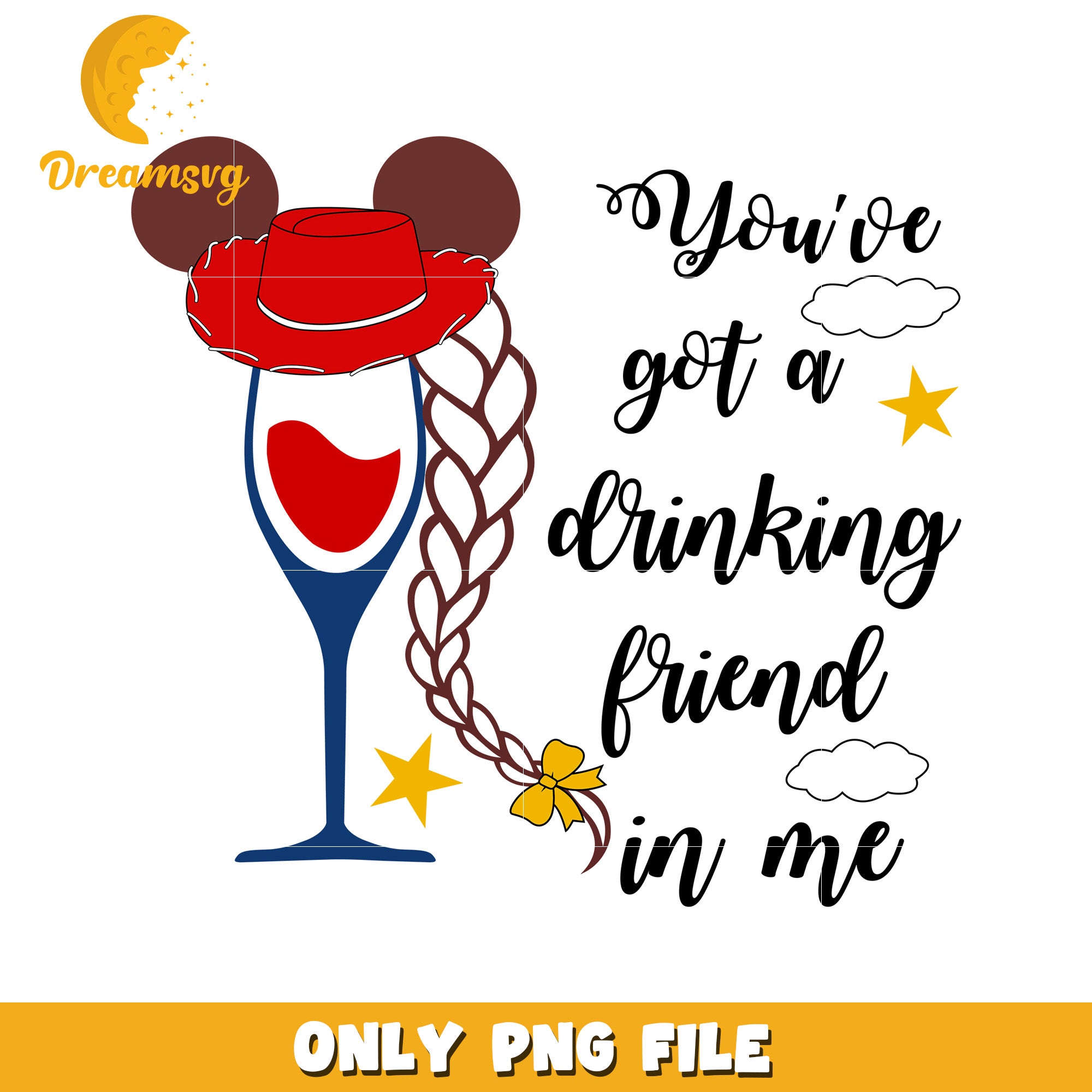 Drinking Friend PNG Wine Glass Design