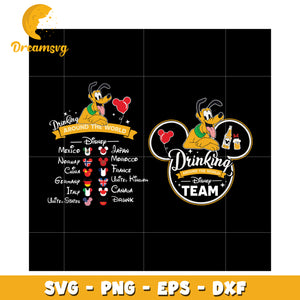 Drinking around the world svg, disney cartoons svg, disneyland svg