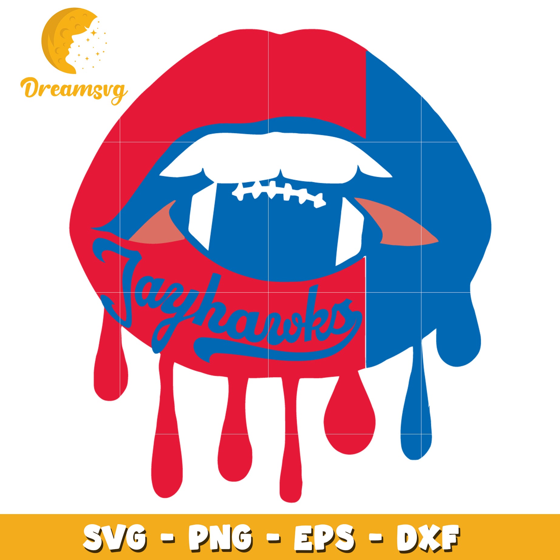 Dripping Lips SVG Jayhawks Football PNG