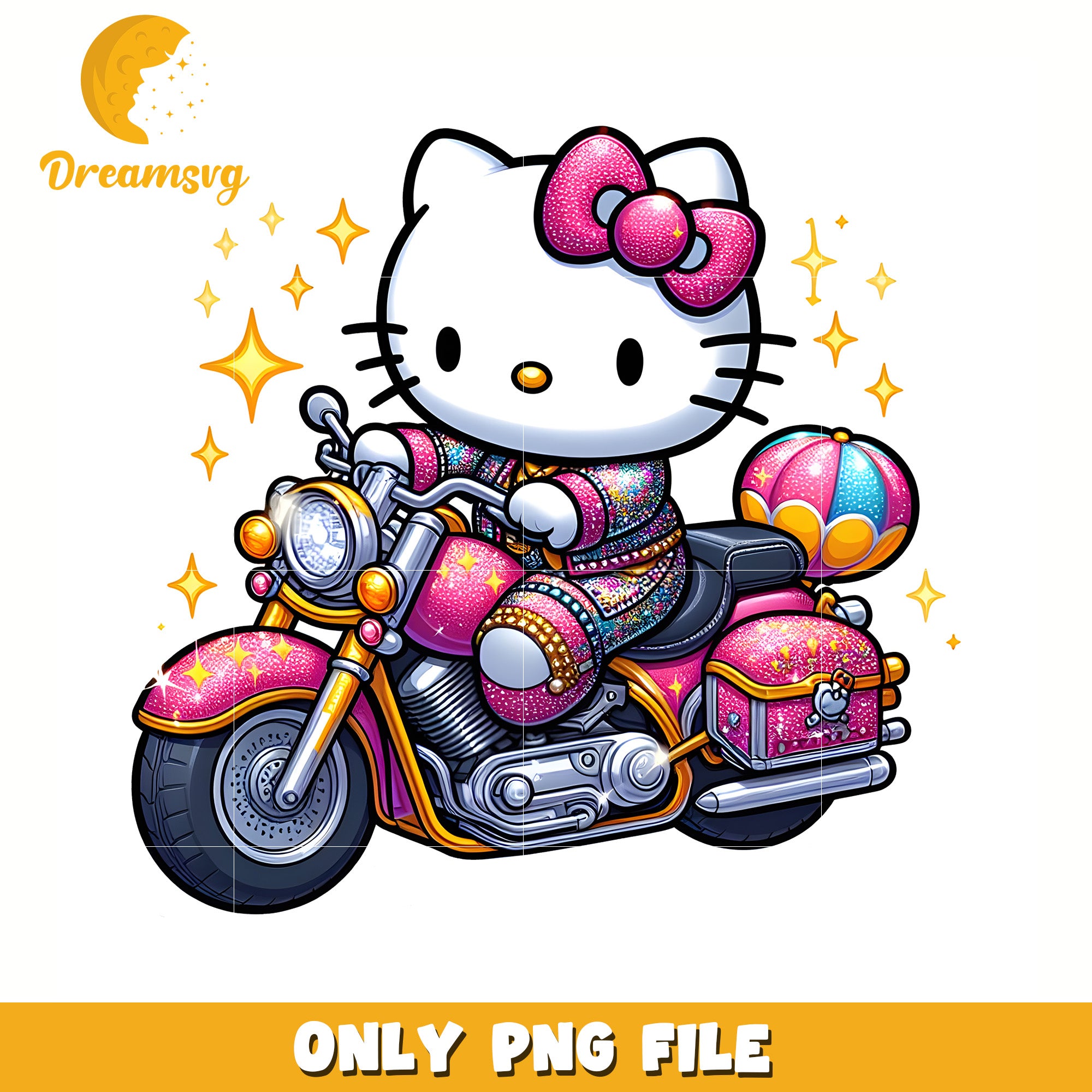 Driving motorbike hello kitty png, hello kitty cake png, hello kitty crocs png