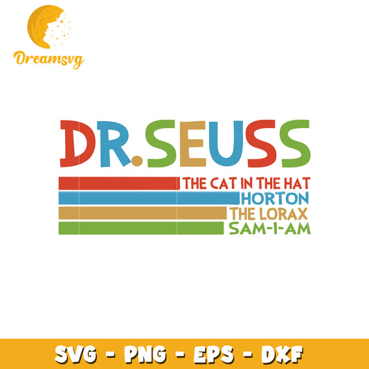 Dr seuss character colorful svg, dr seuss svg, cartoon svg
