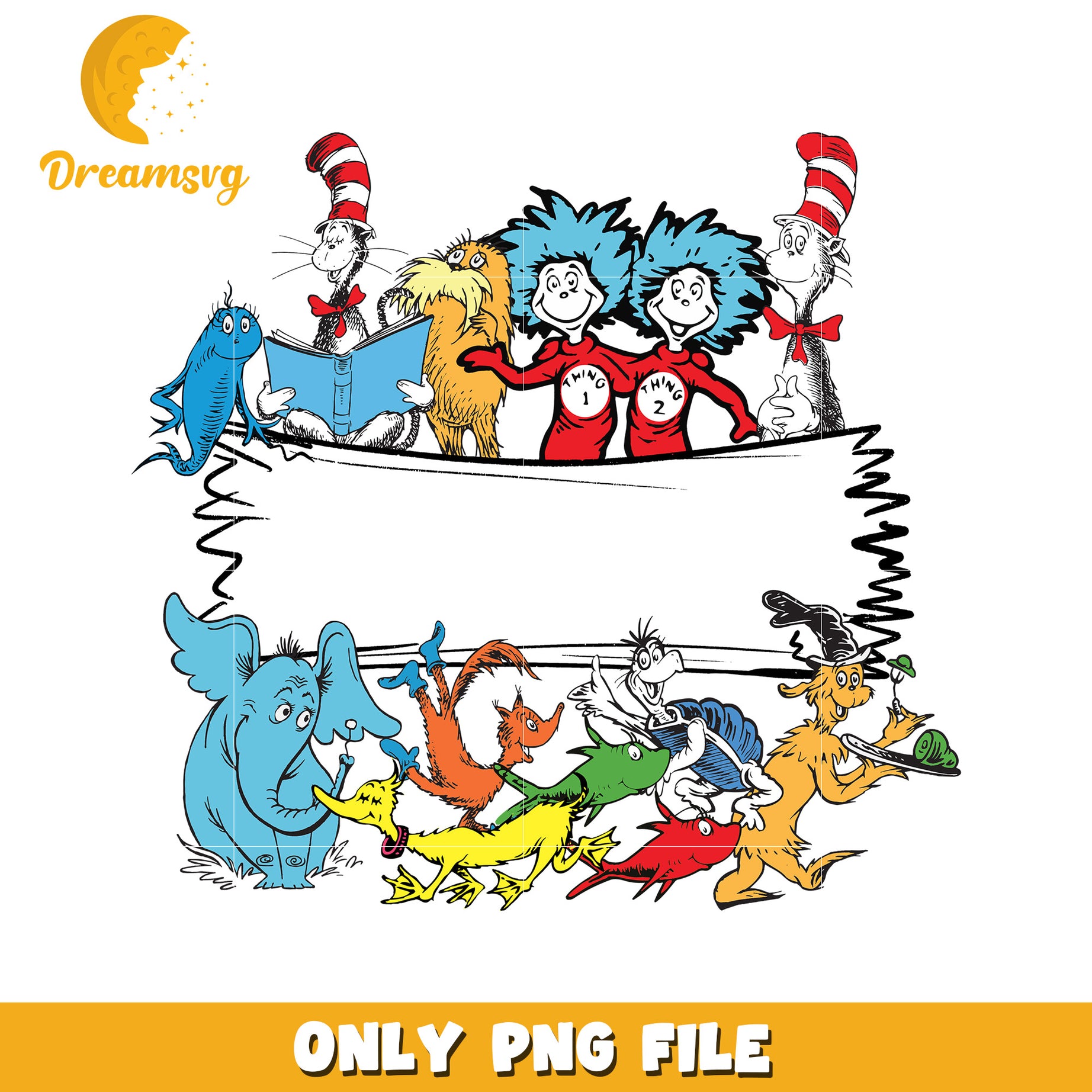 Dr seuss characters logo design png, dr seuss day pngg, logo png