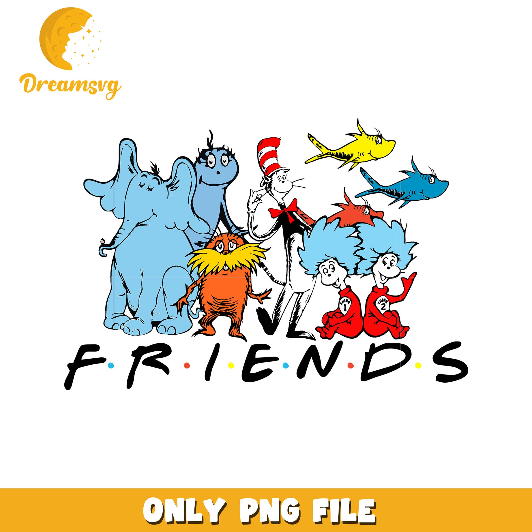 Dr seuss friends png, dr seuss cartoon png, friends png