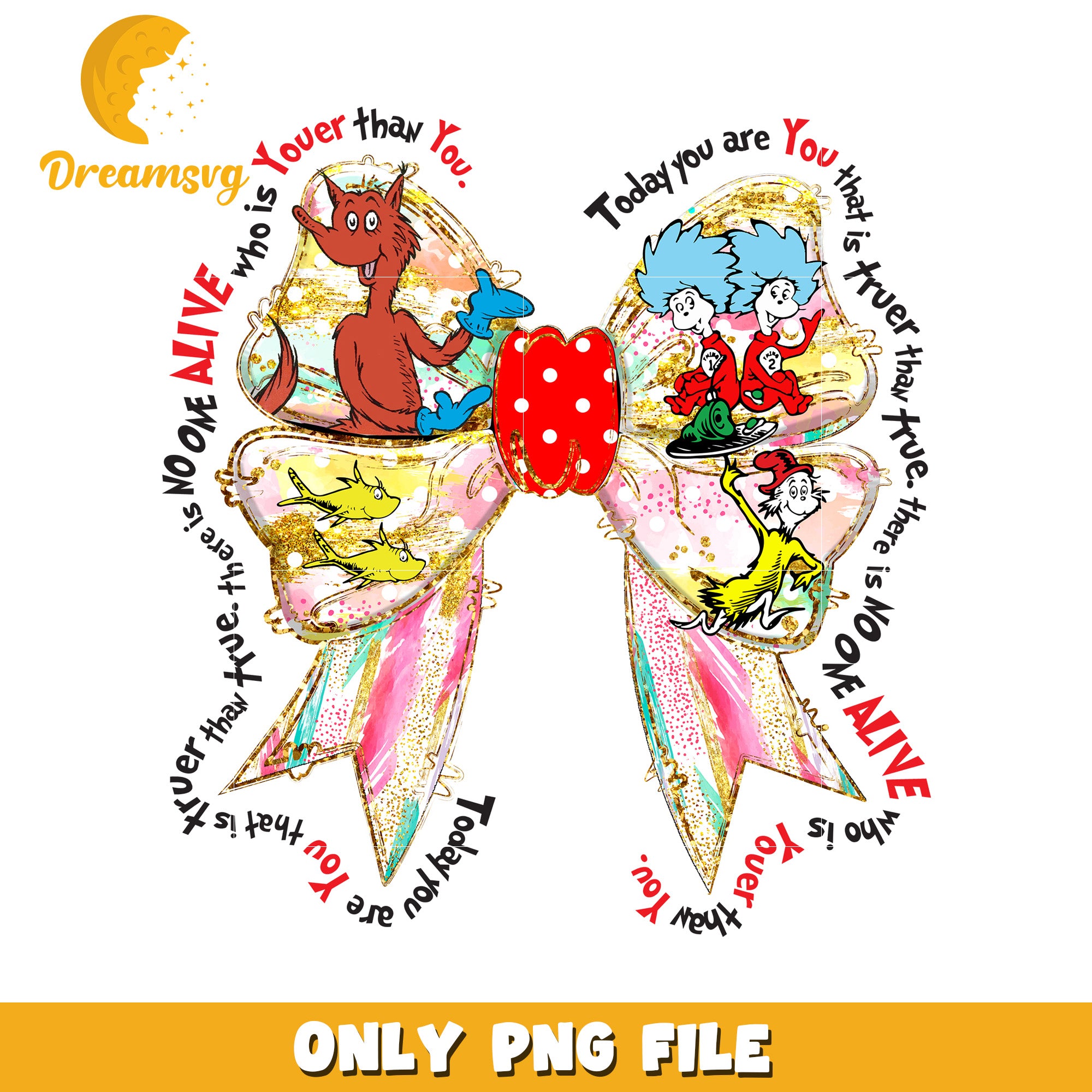 Dr seuss quote design png, dr seuss bow png, cartoon png