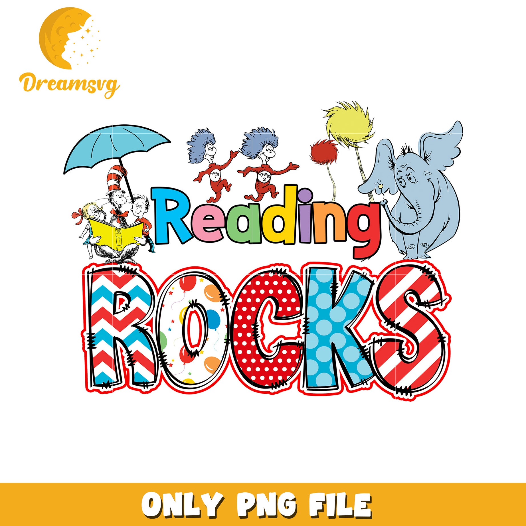Dr seuss reading rocks png, dr seuss day png, reading rock png