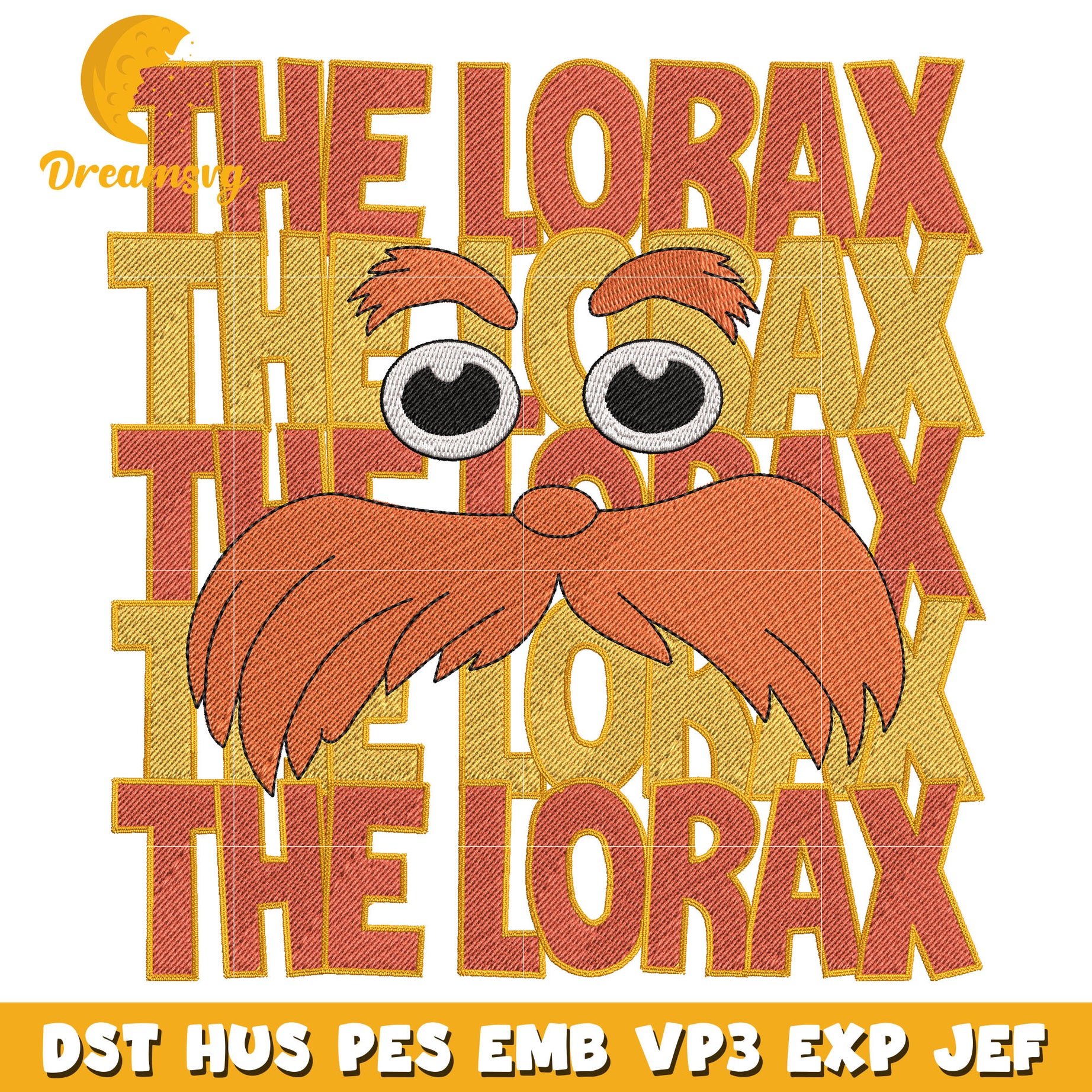 Dr seuss the lorax embroidery design