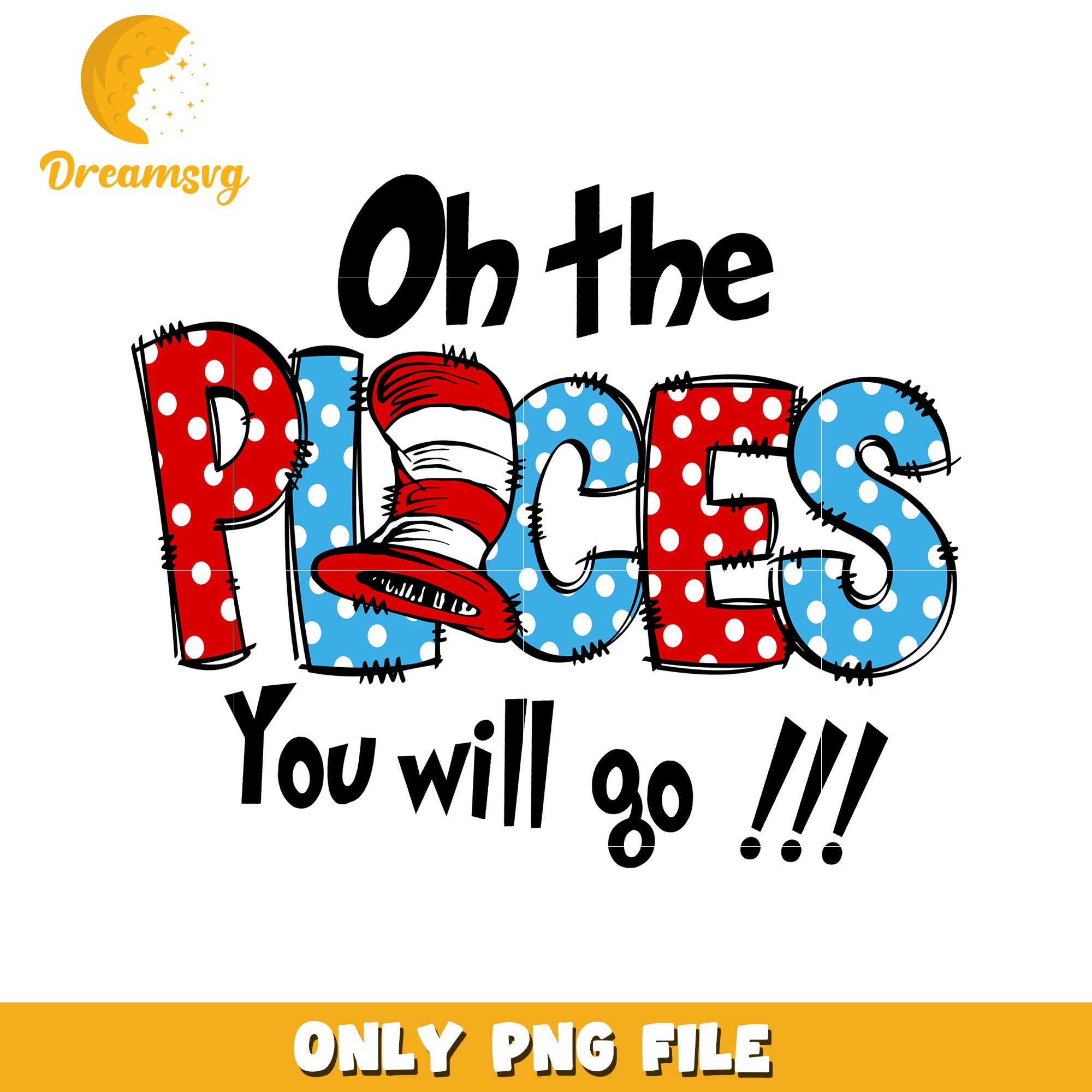 Dr seuss the places you will go font design png, font design png