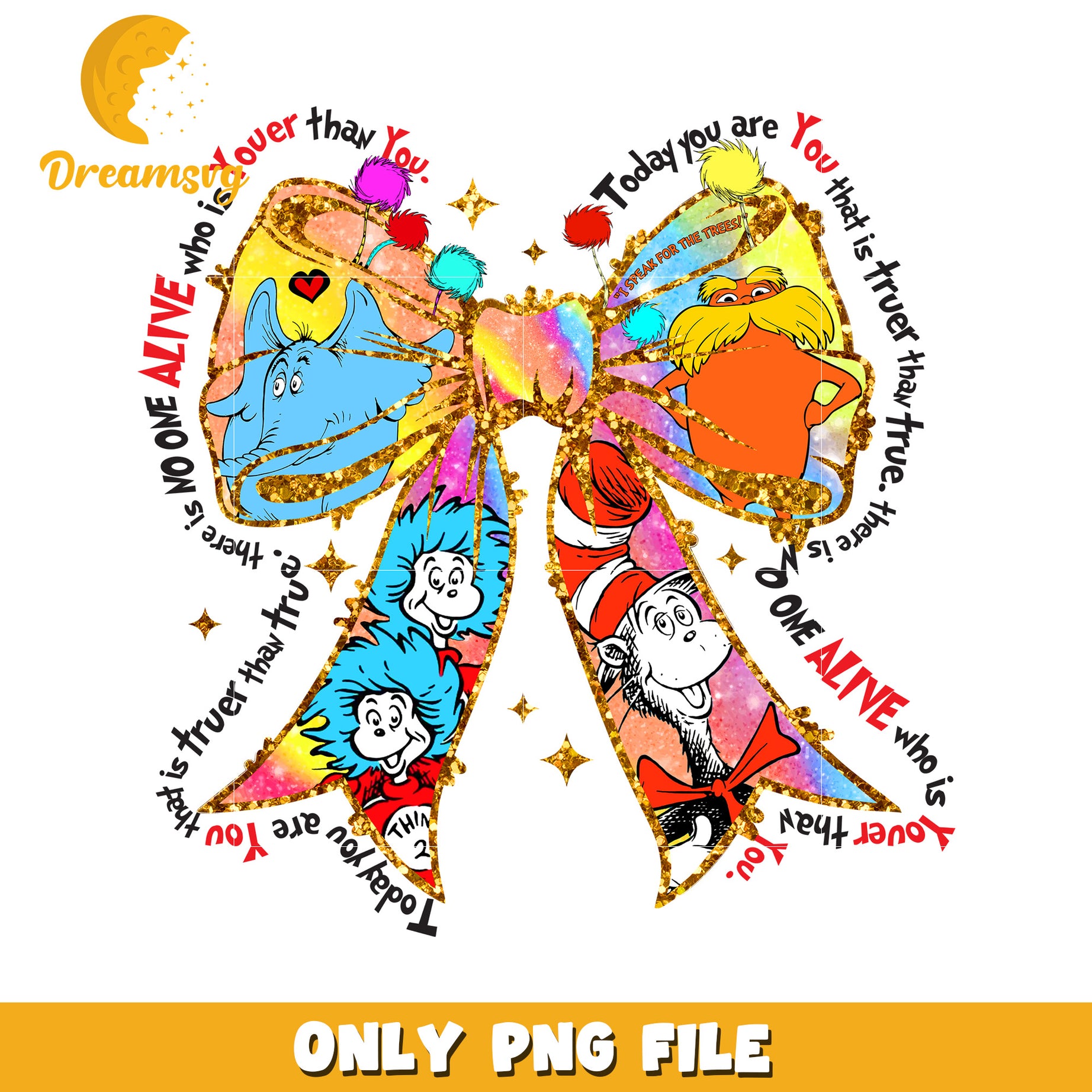 Dr seuss vintage bow quote design png, dr seuss quote png