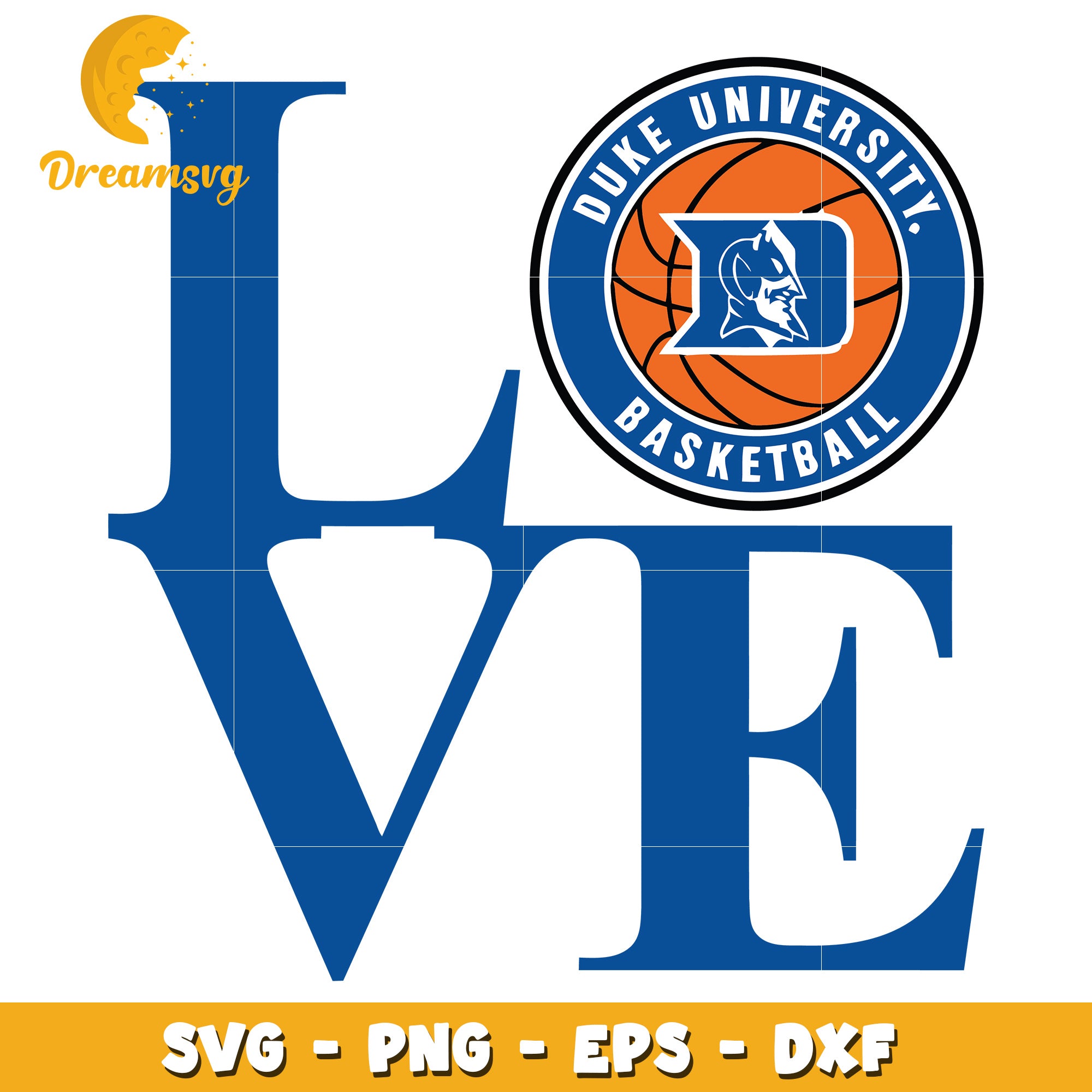 Duke Basketball Love SVG PNG EPS DXF