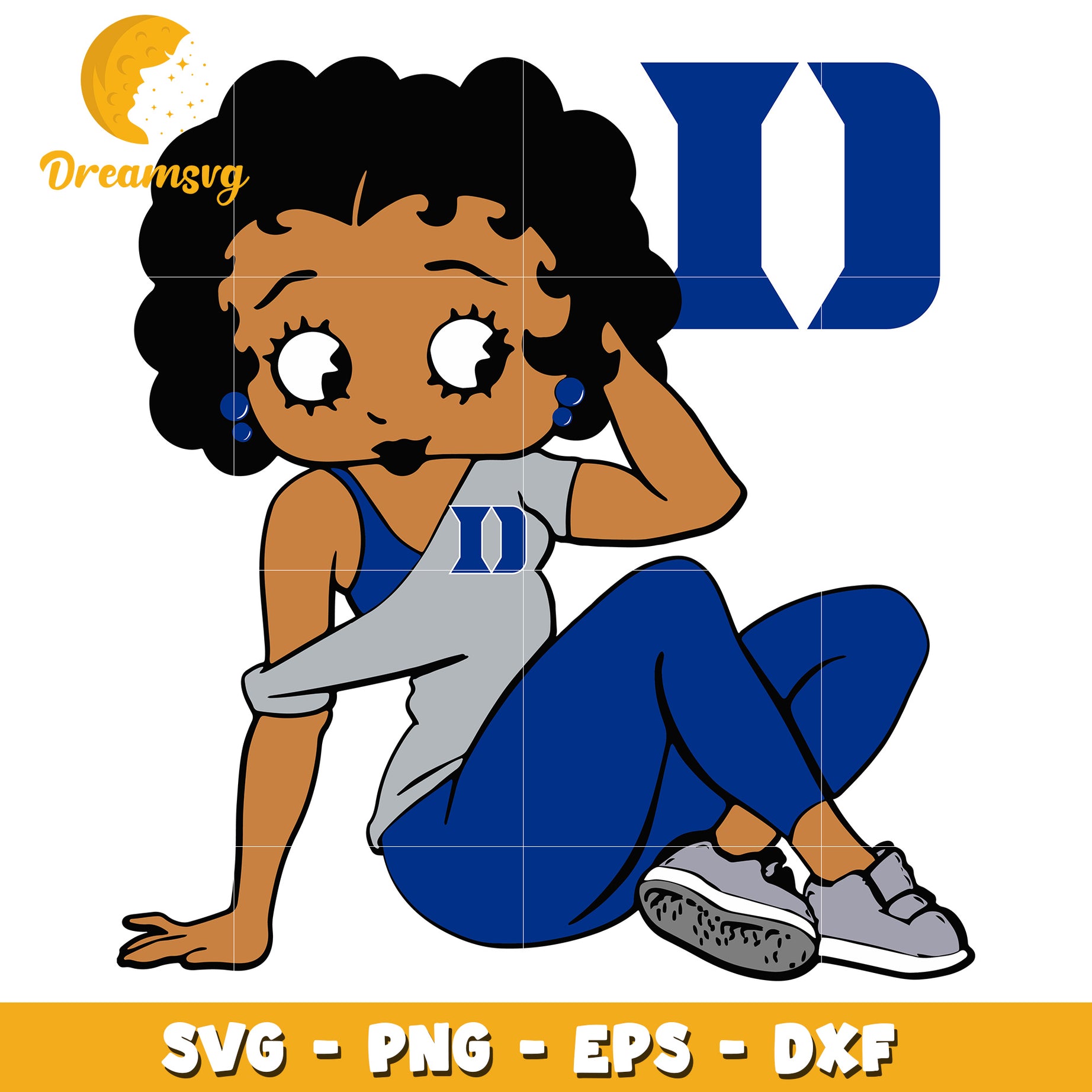 Duke Blue Devils Betty Boop SVG PNG EPS DXF