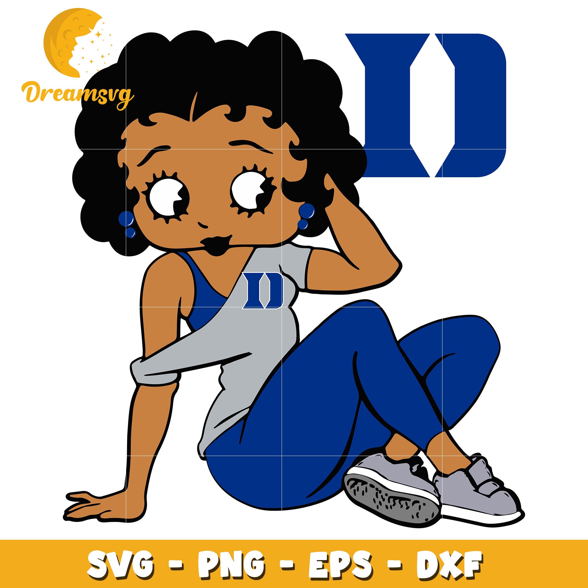 Duke Blue Devils Betty Boop SVG PNG EPS DXF