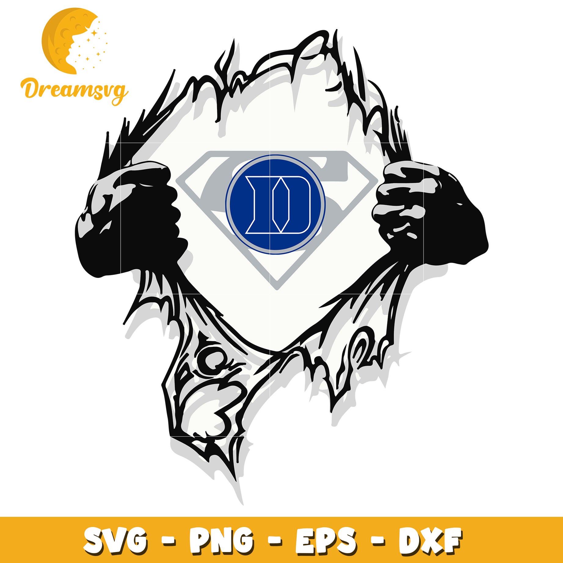 Duke Blue Devils Superhero SVG PNG EPS DXF