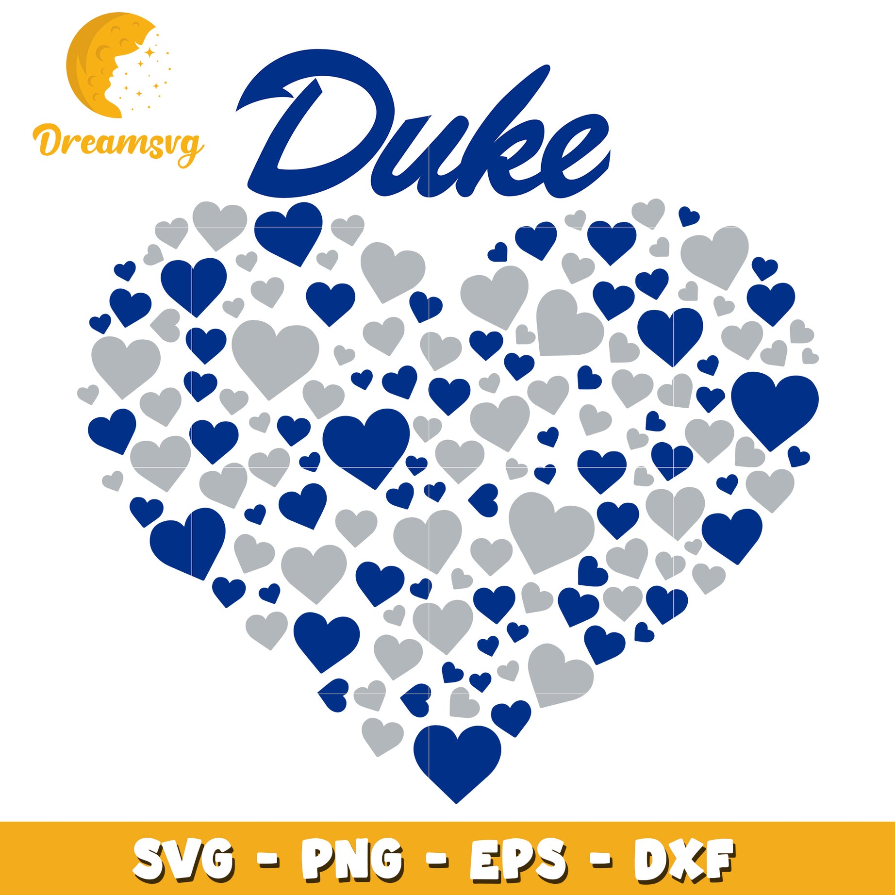 Duke Heart SVG PNG EPS DXF Cut File