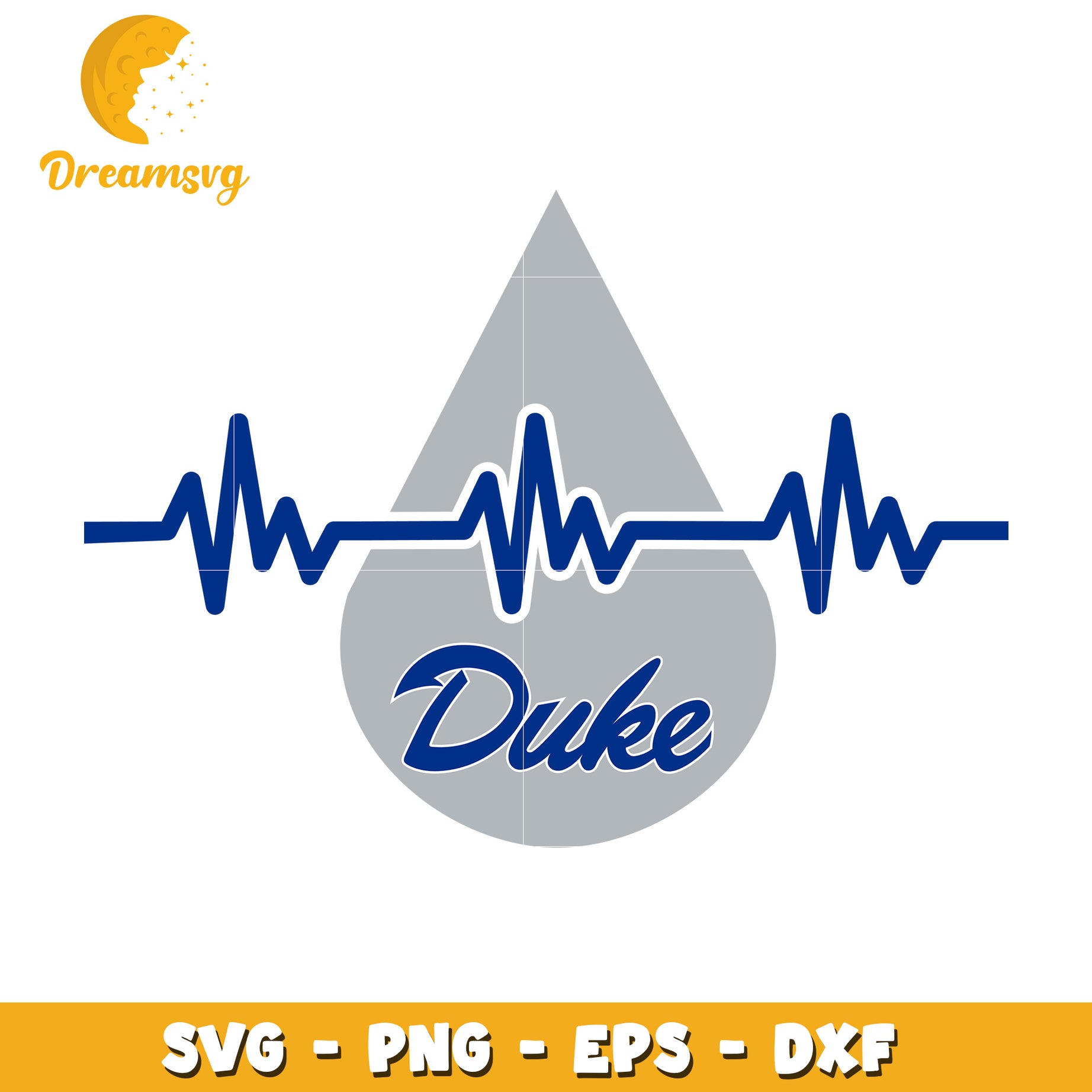 Duke Heartbeat Water Drop SVG PNG EPS DXF