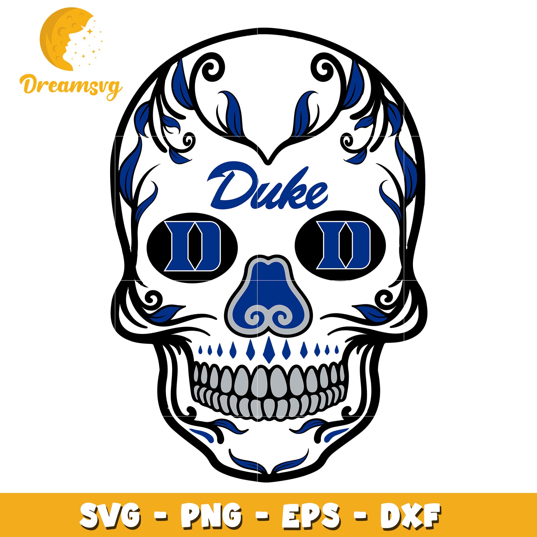 Duke Sugar Skull SVG PNG EPS DXF