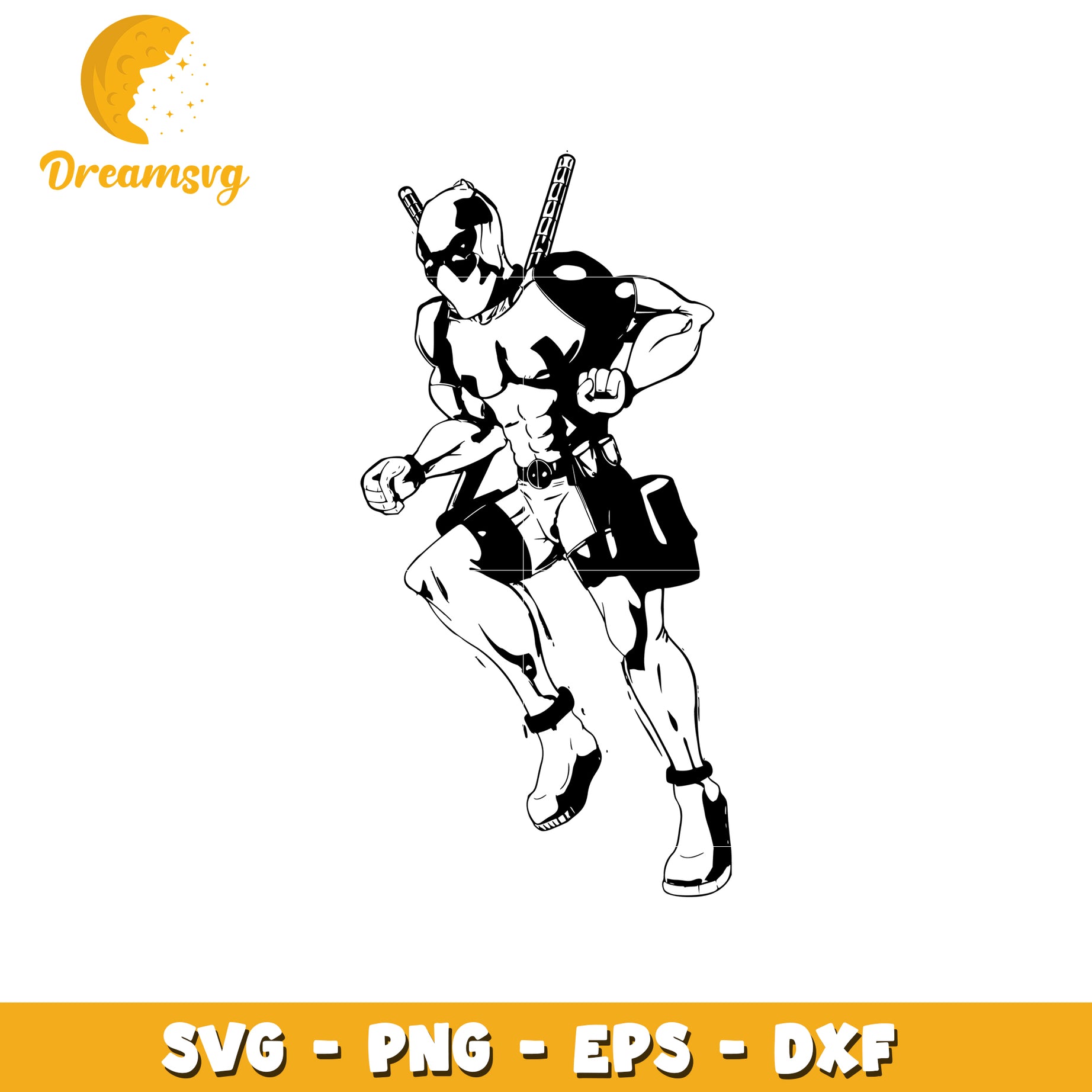 Dynamic Deadpool Character SVG for Creative Design Use