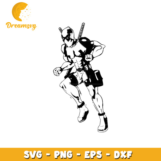 Dynamic Deadpool Character SVG for Creative Design Use